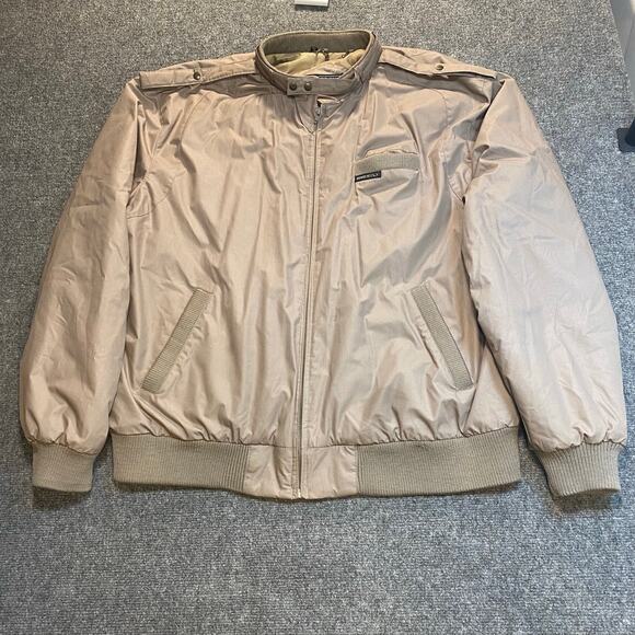 Vintage 80s Members Only Insulated Jacket Men 2XL Khaki Classic Racer Bomber Zip